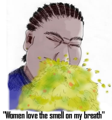 A man projectile vomiting