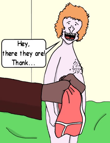 A man finds his underpants