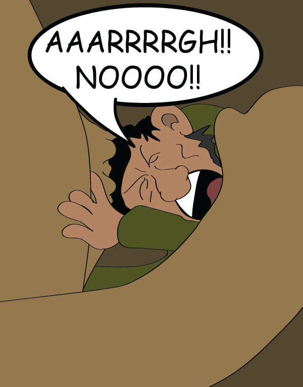 The henchman is inserted into the bear's anus