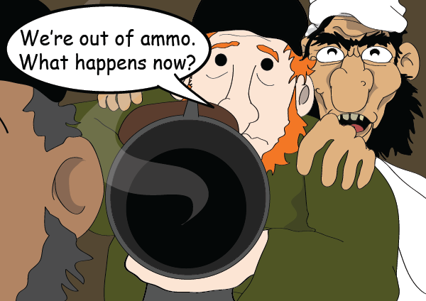 The henchmen have run out of ammo