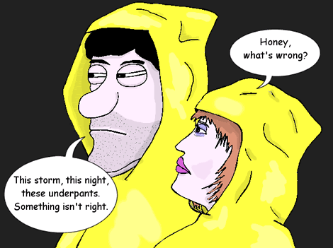 The woman turns to her partner and asks 'Honey, what's wrong?