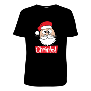 A cartoon Santa face above the text 'Chrimbo!'