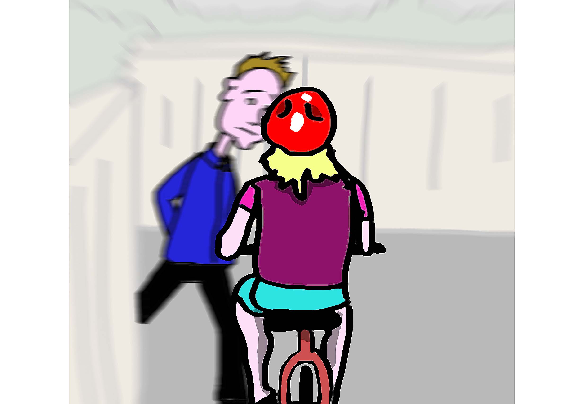 A man steps in front of a cyclist