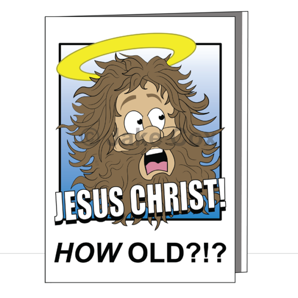 A cartoon of Jesus looking shocked
