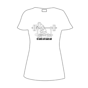 Stencil art of a mullet-haired person sat on a weights bench looking at their phone