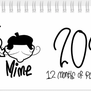 Stencils of the two characters Marmot and Mime