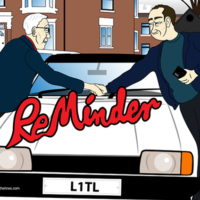 Andee reaches across the bonnet of a Ford Capri to shake the hand of his dad